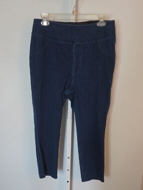 NWT Halara Flex High Waisted Denim Capri Leggings - Dark Wash - Size Large